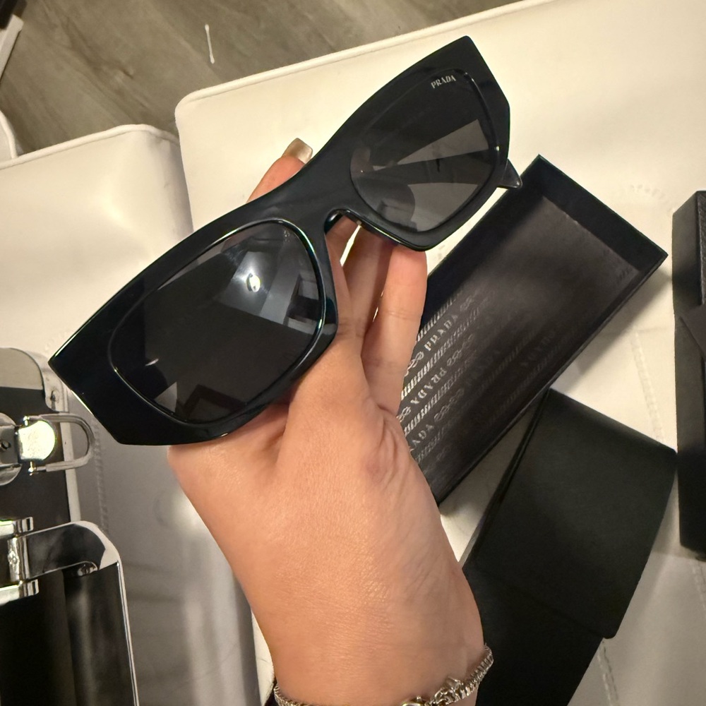 Prada Black Angular Cat-Eye Sunglasses - image 6